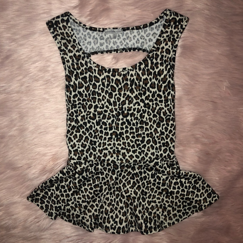 Charlotte Russe leopard print peplum top